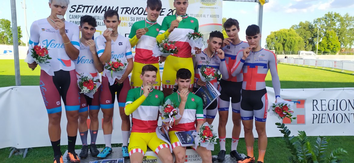 Podio Velocità a squadre Allievi